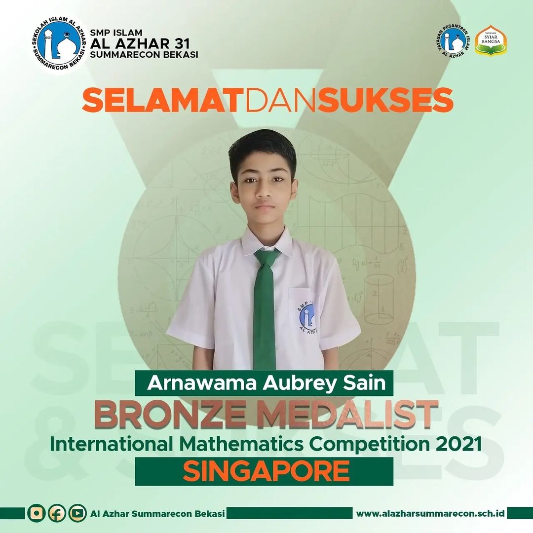 SMPIA 31 Meraih Juara Medali Perunggu dalam ajang International Mathematics Competition 2021 Singapore